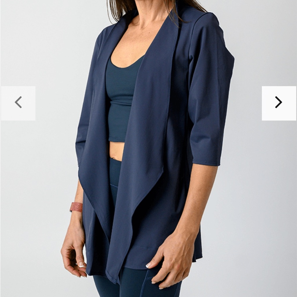 NWT Yoga Democracy Roam Free Plus Size Oversized Navy Blue Cardigan Jacket 3XL - Picture 2 of 13